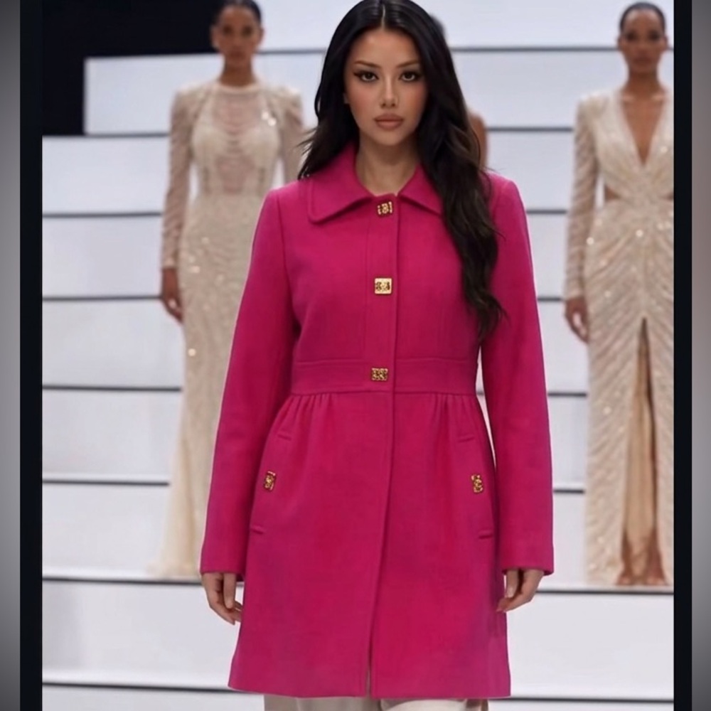 DKNY Fuchsia Trench Coat